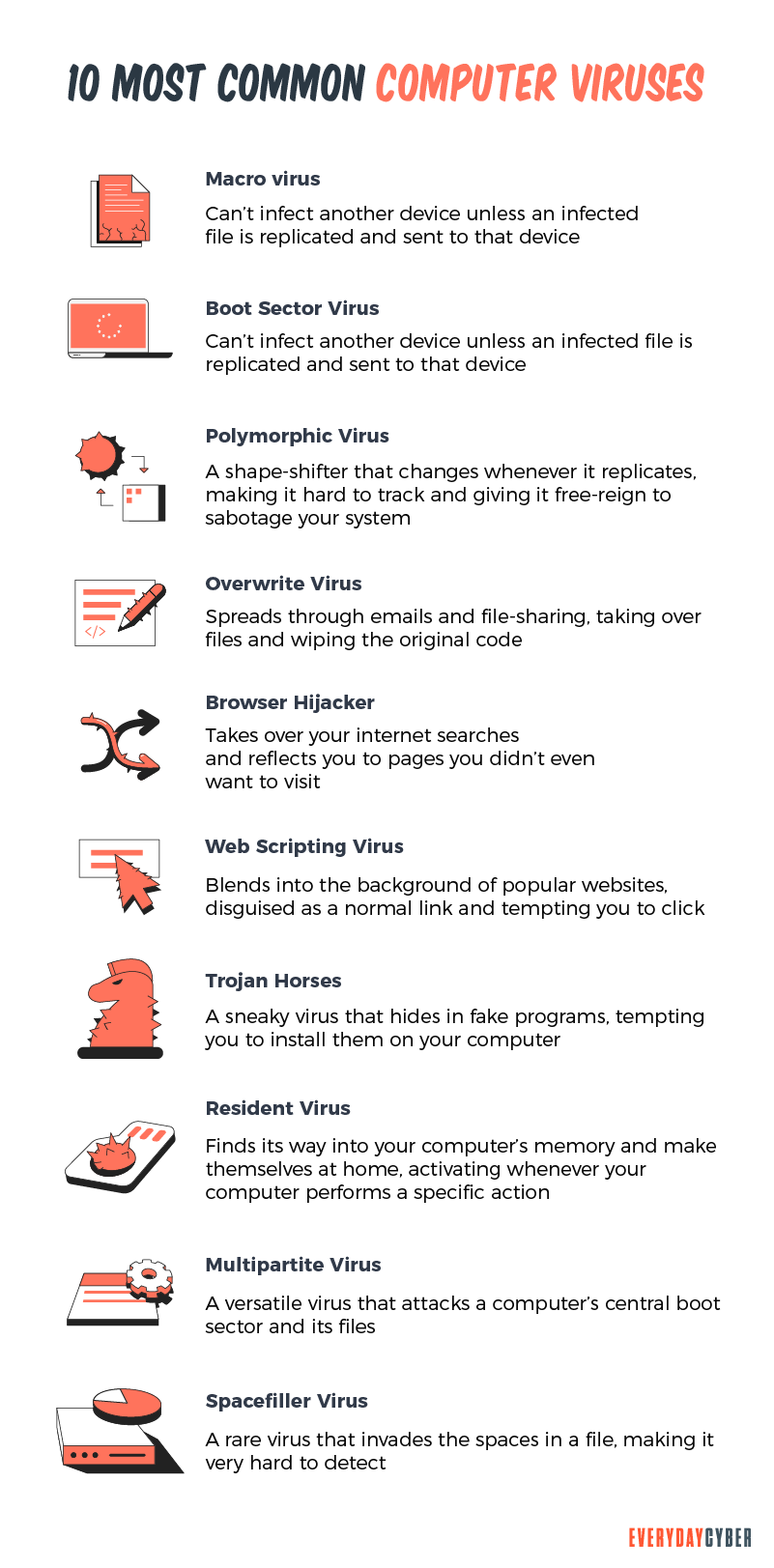 10 Main Types of computer virus